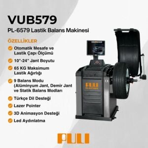 PULI PL-6579WR (U-579) Sabit Balans Lazer/19''LCD Ekran/ Oto Ölçüm 220V GRİ