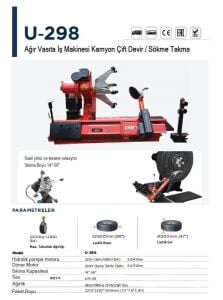 UNITE U-298 AGIR VASITA-IS MAKINESI SÖKME TAKMA ÇIFT DEVIR 14-56 380V