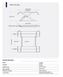 UNITE HIDRO ELEKTRIKLI-KILIT MAKASLI LIFT 1 METRE 3 TON U-Z30M